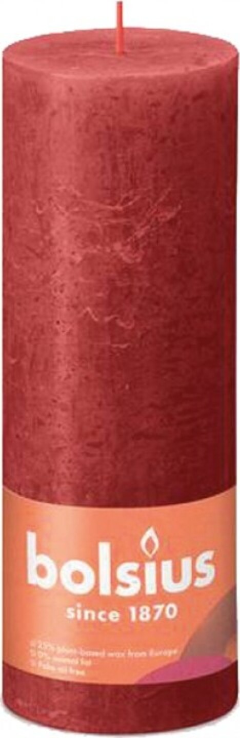 Свічка декоративна Bolsius SHINE 190/68 червона (850341) - Фото 1