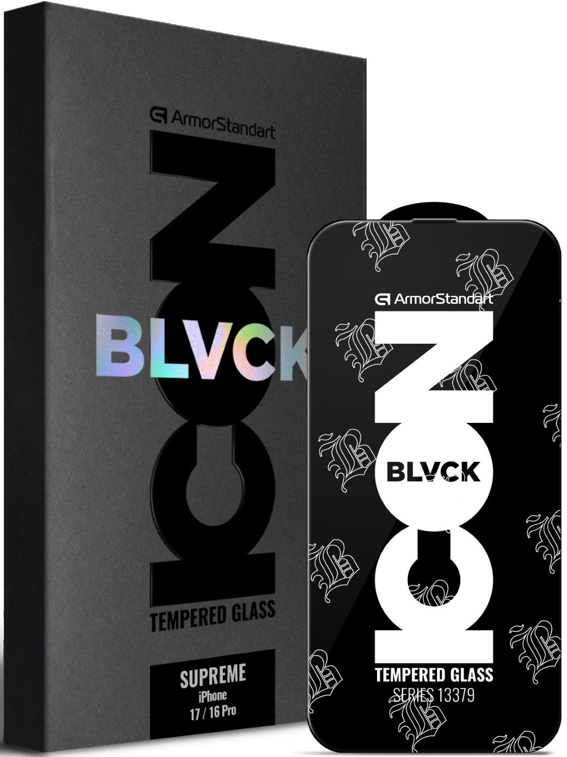 Захисне скло для смартфону Armorstandart Supreme Black Icon for Apple iPhone 17 / 16 Pro (ARM86399) - Фото 1