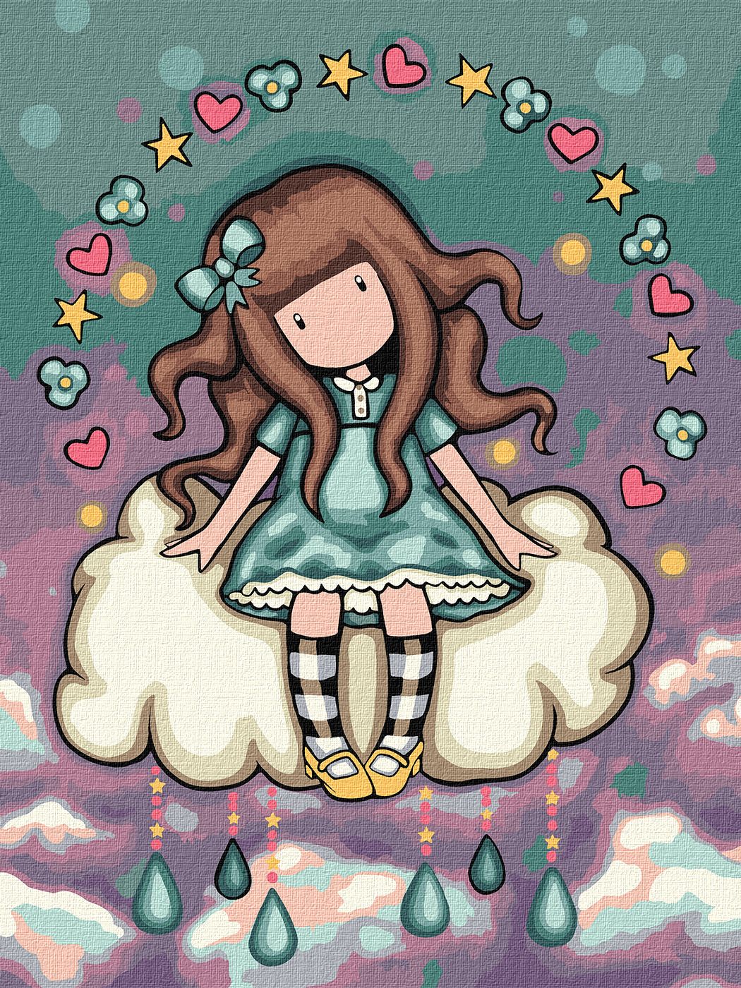 Картина по номерам Ideyka April's Showers Santoro Gorjuss Collection 30х40 см (KHO8672) - Фото 1