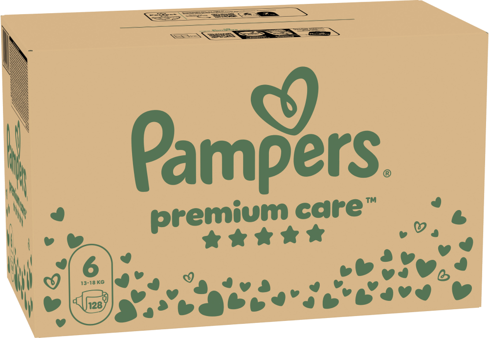 Одноразовые подгузники Pampers Premium Care Размер 6 (13-18 кг), 128 шт. (80789191) - Фото 1