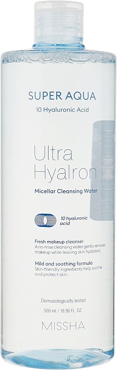 Мицелярная вода Missha Super Аqua Ultra Hyalron 500 мл (8809643507295) - Фото 1