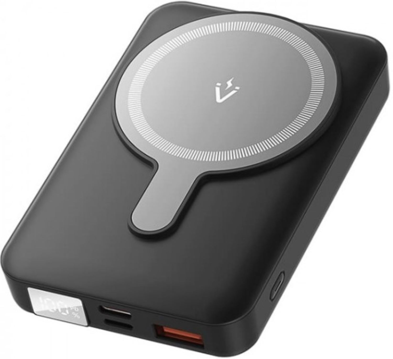 Батарея мобильная Vention Magnetic Wireless 10000mAh 22.5W 3A PD QC 3.0 USB-C Lightning USB-A,LED Display Black (FHTB0) - Фото 1
