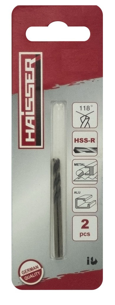 Сверло Haisser 2.5x30x57мм HSS-R ц/х ср. с. (DIN 338) - Фото 1