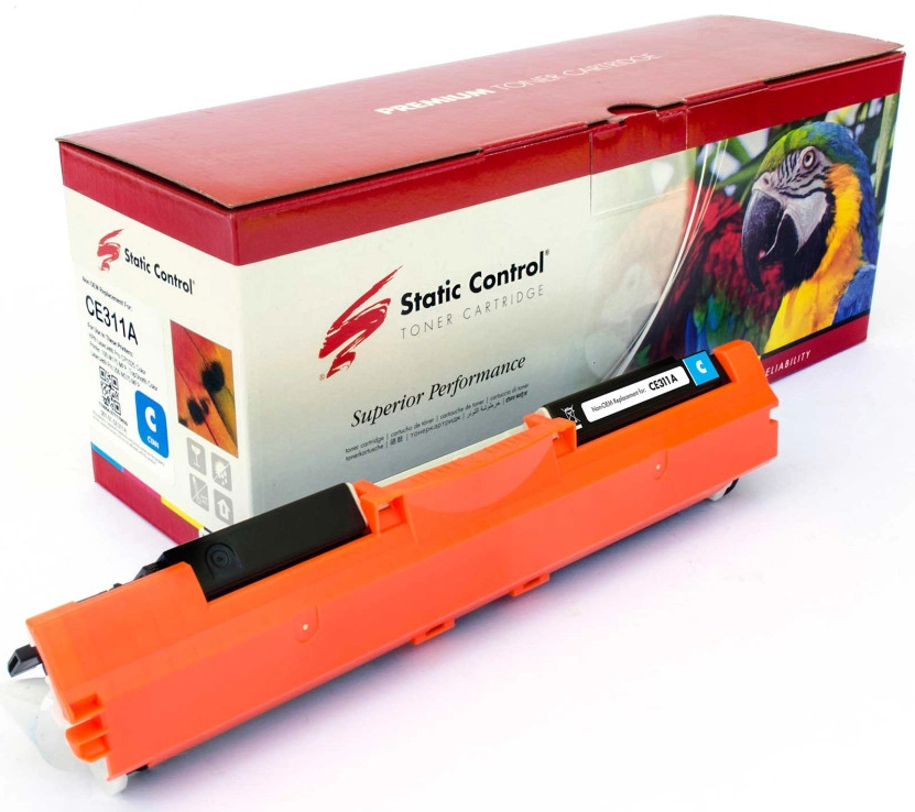 Картридж-тонер Static Control Parrot совместимый аналог HP CE311A (126A)/CF351A (130A), Canon 729 cyan (002-01-VU311A) - Фото 1