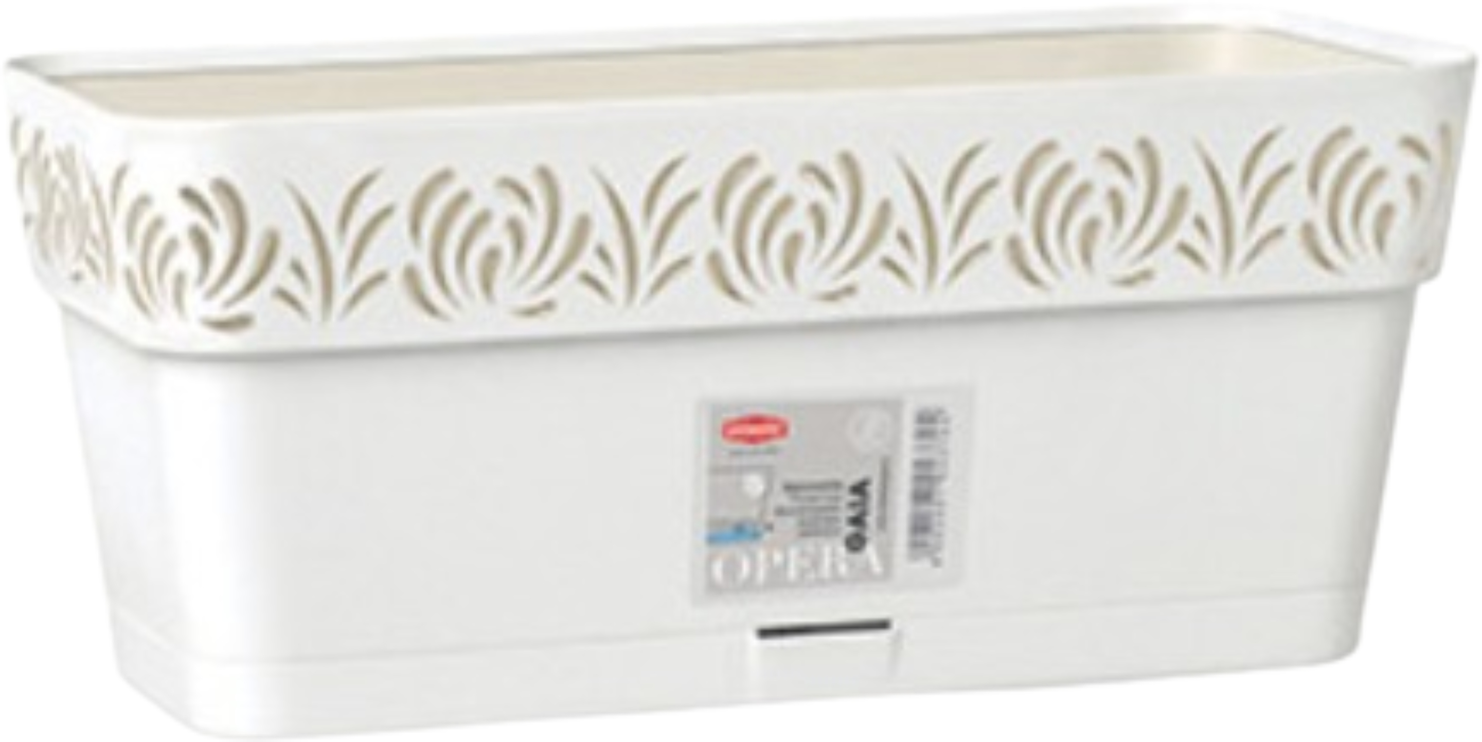 Вазон Stefanplast OPERA Gaia 30x13x12 см белый/травертин 88700 - Фото 1