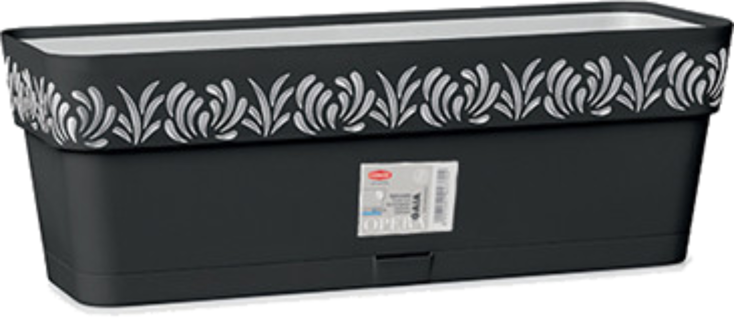 Вазон Stefanplast OPERA Gaia 50x18x17 см графит/св.серый 88803 - Фото 1