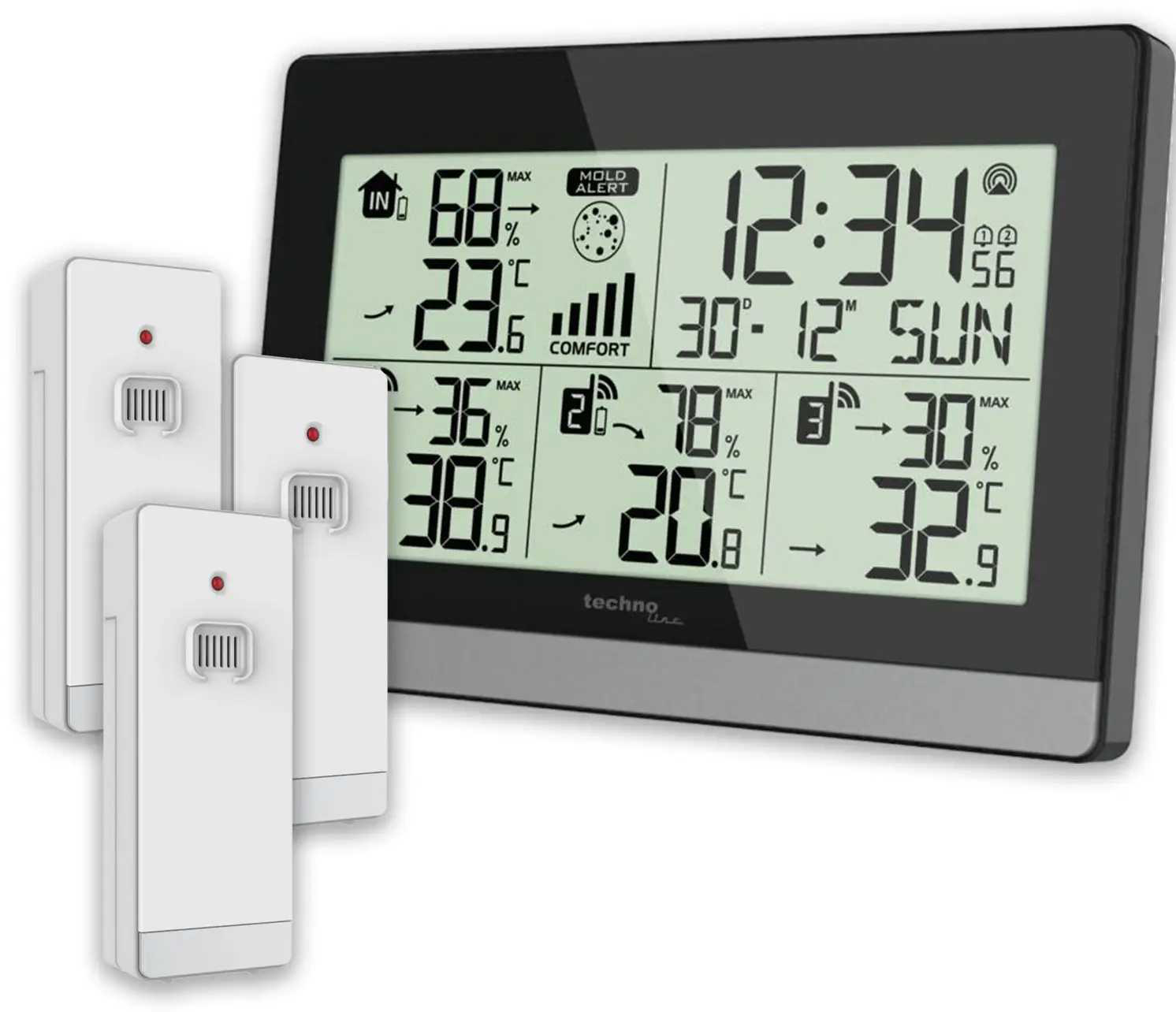 Термогигрометр Technoline WS7065 Black/Silver - Фото 1
