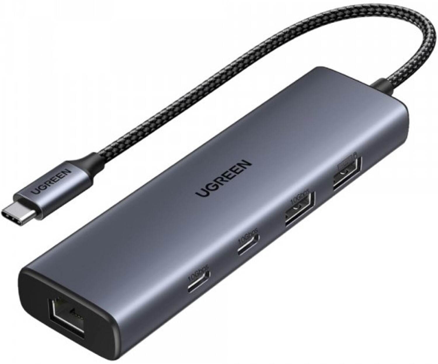 Купить Хаб USB UGREEN USB 3.2 Type-C 1xUSB-A 3.2/ 1xUSB-A 2.0/2xUSB-C 3.2/ RJ45 PD CM512 Gray (45320) - Фото 1 Хаб USB UGREEN USB 3.2 Type-C 1xUSB-A 3.2/ 1xUSB-A 2.0/2xUSB-C 3.2/ RJ45 PD CM512 Gray (45320) - Фото 1