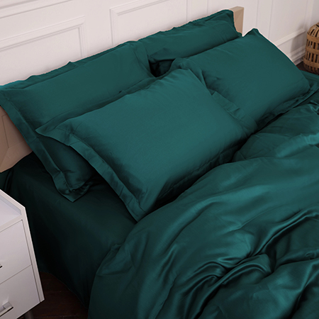 Простирадло двоспальне MirSon Imperial Tencel №07 Emerald 180х200 см (2200010756067) - Фото 1