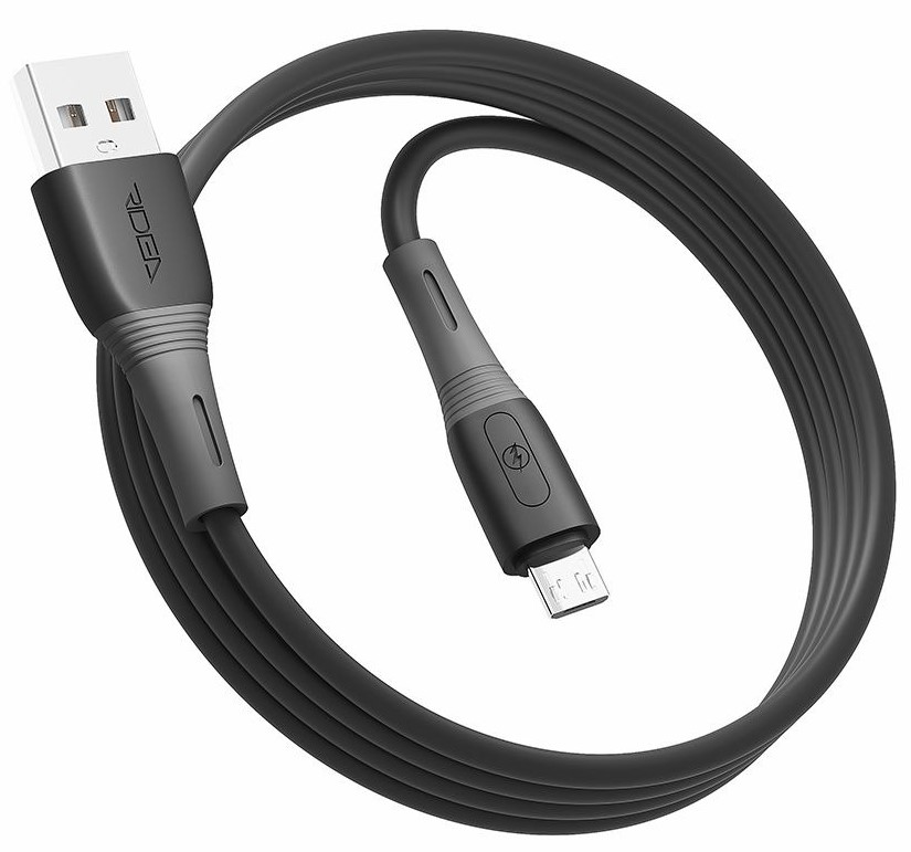 Кабель синхронізації даних Ridea SiliconePro Micro 3A Black (RC-SI35) - Фото 1