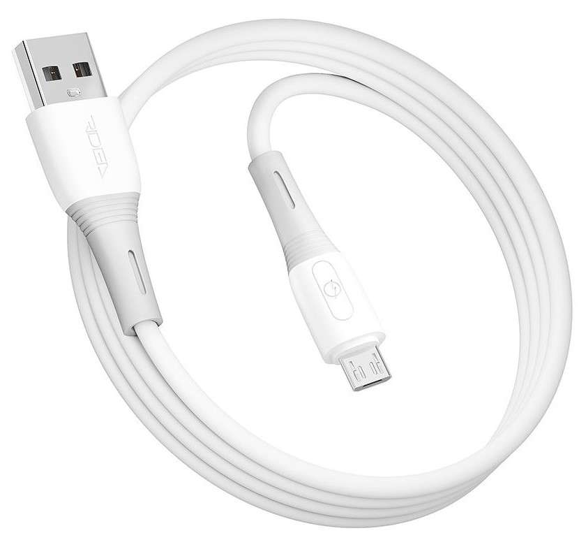 Кабель синхронізації даних Ridea SiliconePro Micro 3A White (RC-SI35) - Фото 1