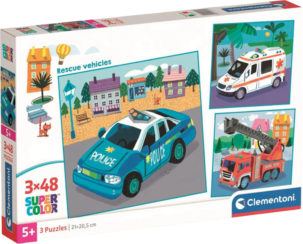 Купити Пазли (5-7 років) Clementoni Rescue Vehicles 3 шт. по 48 ел. (25318.00) - Фото 1 Пазли (5-7 років) Clementoni Rescue Vehicles 3 шт. по 48 ел. (25318.00) - Фото 1