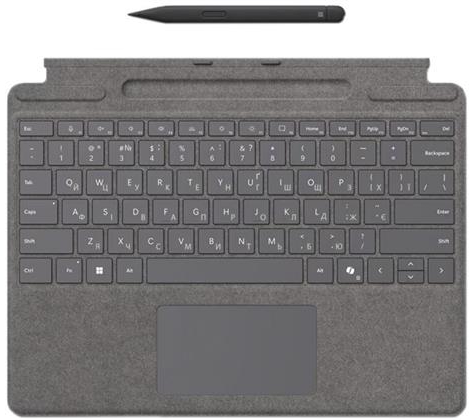 Клавиатура беспроводная Microsoft для Surface Pro 8 - 11, Pro X со стилусом, UKR/ENG, платиновая (8X8-00164) - Фото 1