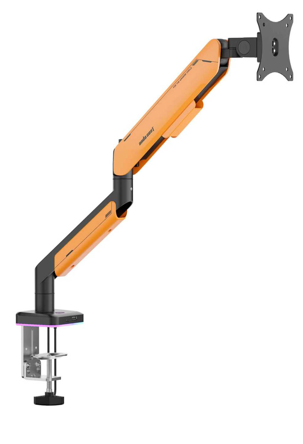 Крепление настольное Anda Seat Stealth PRO II RGB 17''-42'' Orange (AD-W-A9X-1S-BO) - Фото 1