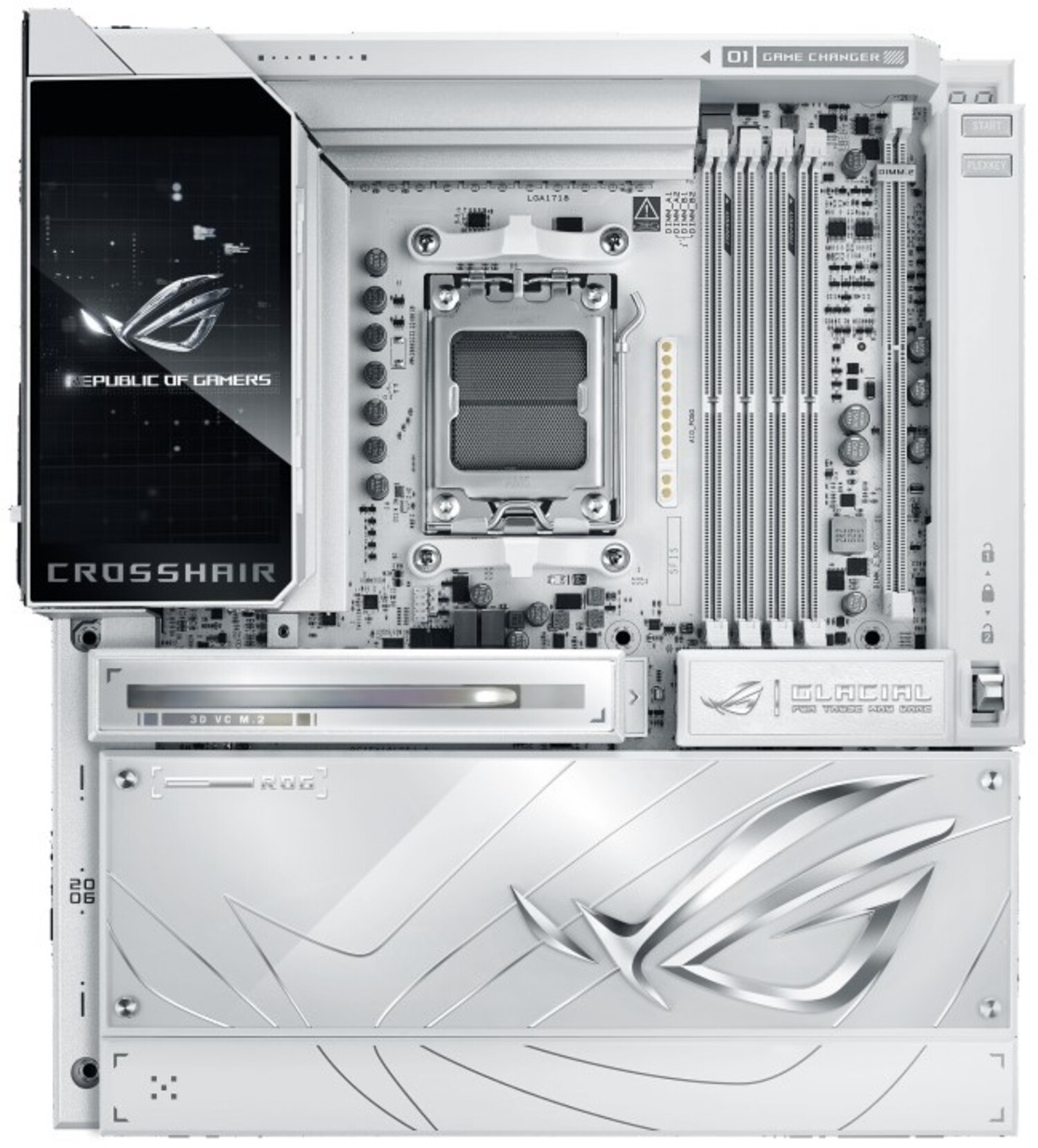 Материнська плата Asus ROG CROSSHAIR X870E GLACIAL 4xDDR5 White (90MB1NQ0-M0EAY0) - Фото 1