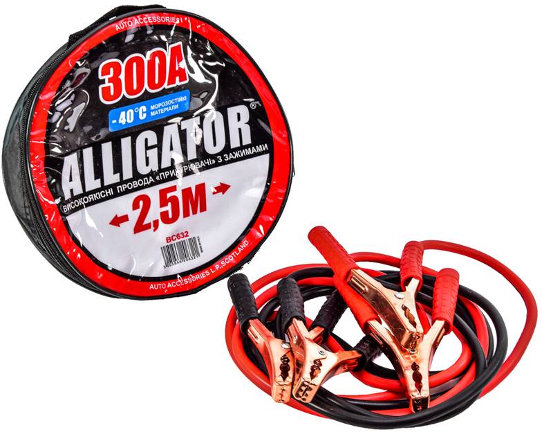 Стартовый провод ALLIGATOR 300А 2,5м (BC632) - Фото 1