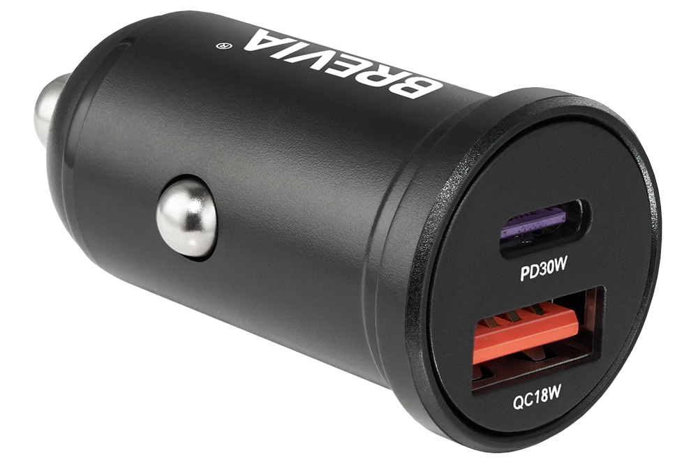 Купити Автомобільний зарядний пристрій Brevia ePower DualCharge 48W 1xUSB-C+1xUSB-A, Black (46348CAB) - Фото 1 Автомобільний зарядний пристрій Brevia ePower DualCharge 48W 1xUSB-C+1xUSB-A, Black (46348CAB) - Фото 1