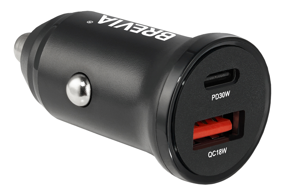 Купити Автомобільний зарядний пристрій Brevia ePower DualCharge 30W 1xUSB-C+1xUSB-A, Black (46430CAB) - Фото 1 Автомобільний зарядний пристрій Brevia ePower DualCharge 30W 1xUSB-C+1xUSB-A, Black (46430CAB) - Фото 1
