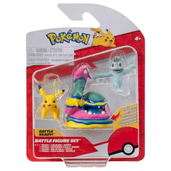 Набор игровых фигурок Pokemon W19 - МАЧОП, ПИКАЧУ, АЛОЛА МАК (PKW3597) - Фото 1