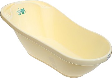 Детская ванночка Tega Baby Кот и пес со сливом 92 см Светло-желтая (PK-011-102) - Фото 1