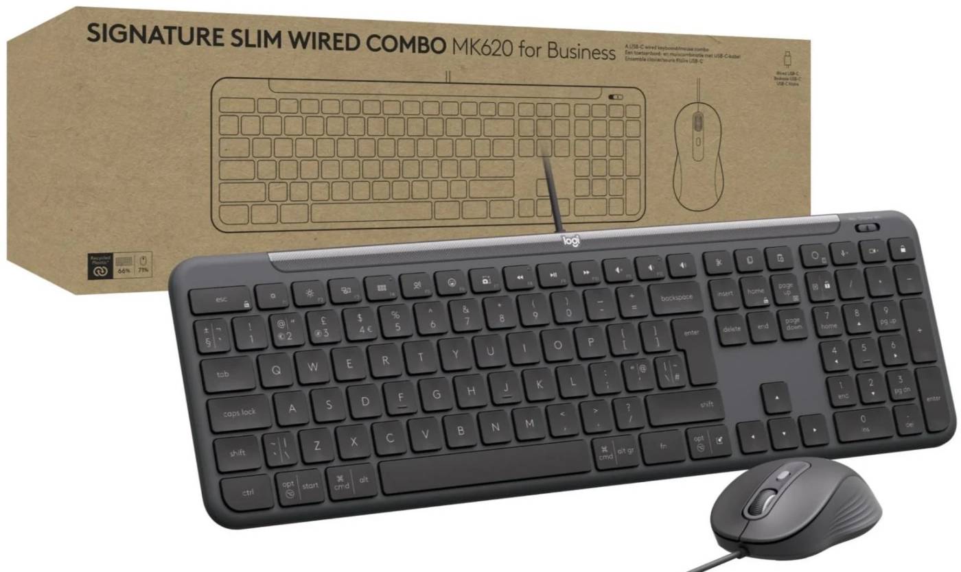 Клавіатура+миша Logitech Signature Slim MK620 for Business USB-C UA Graphite (920-013349) - Фото 1