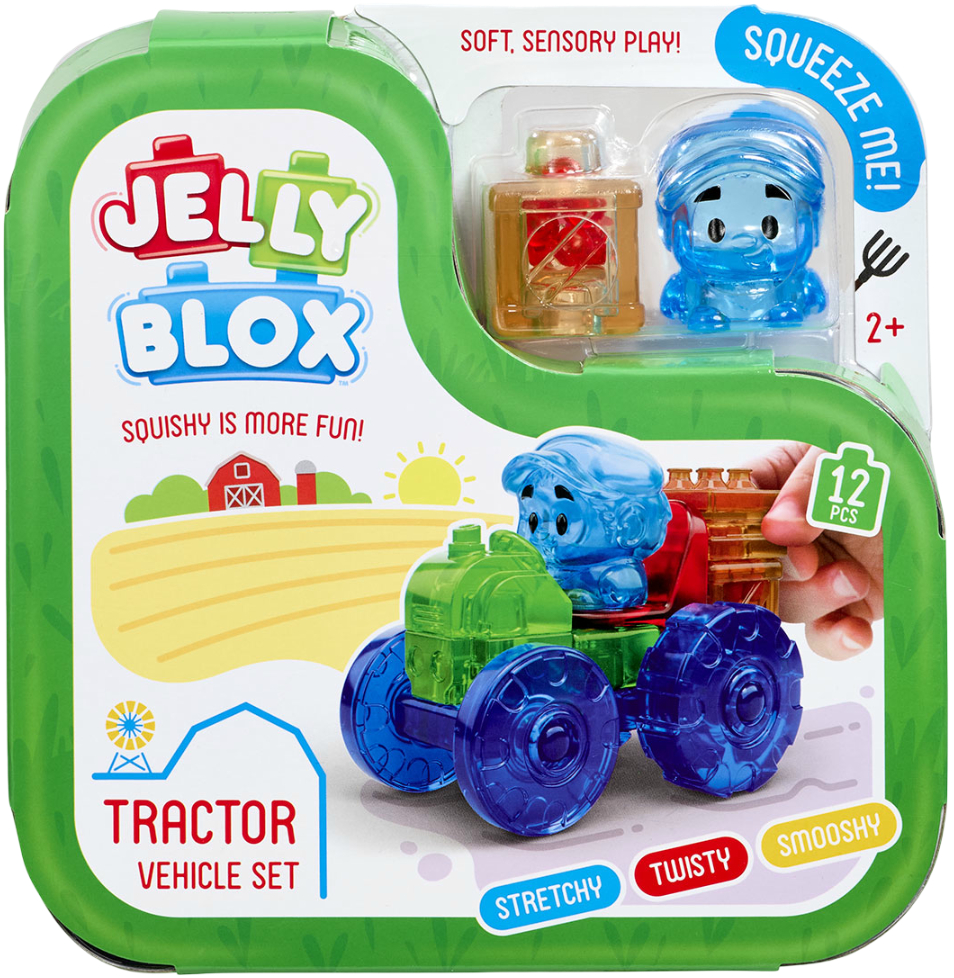 М'який конструктор для малюків Jelly Blox сенсорний БАРВИСТИЙ ТРАКТОР (932945) - Фото 1