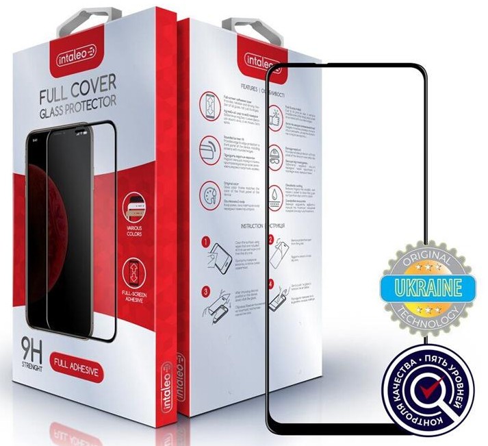 Защитное стекло для смартфона Intaleo for Xiaomi Mi 10T Lite Full Glue Black (1283126509643) - Фото 1
