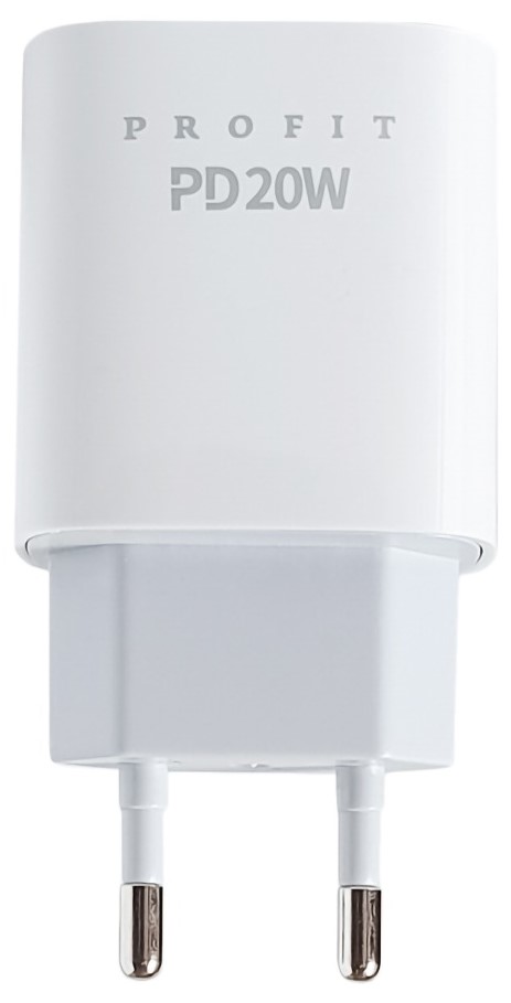 Сетевое зарядное устройство Profit U58 PD QC3.0, 20W USB A+C White (000001843) - Фото 1