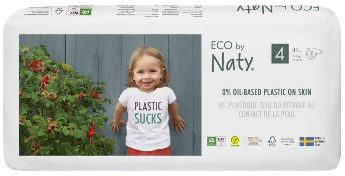 Одноразовые подгузники Eco By Naty Органические Размер 4 (7-18 кг) 44 шт. (178433) - Фото 1