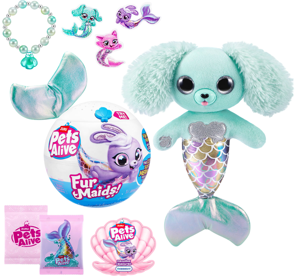 Интерактивная игрушка мягкая Pets & Robo Alive серии Furmaids S1 – ЩЕНОК ДАЗЗИ (9555D) - Фото 1