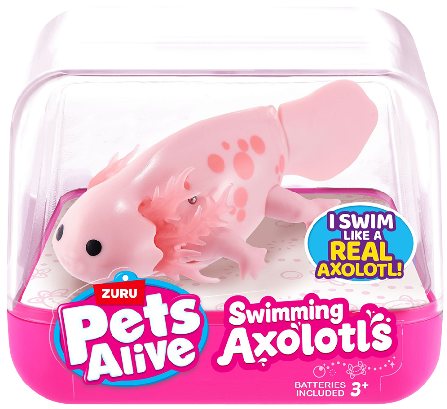 Интерактивная игрушка резиновая Pets & Robo Alive S1 – АКСОЛОТЛЬ (розовый) (9556A) - Фото 1
