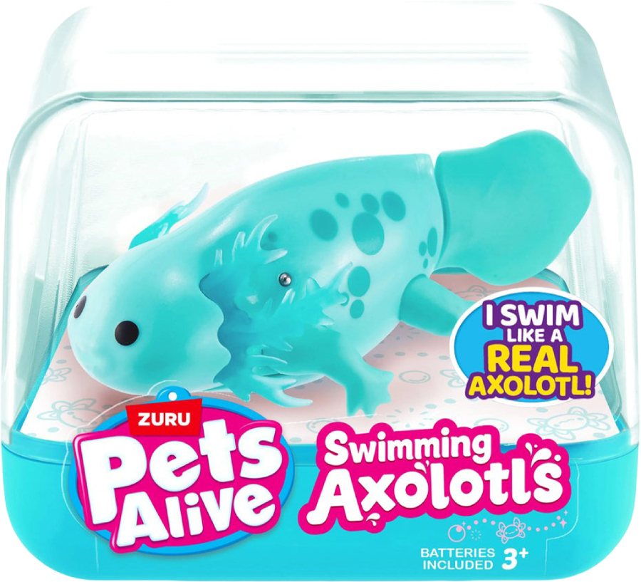 Интерактивная игрушка резиновая Pets & Robo Alive S1 – АКСОЛОТЛЬ (бирюзовый) (9556B) - Фото 1