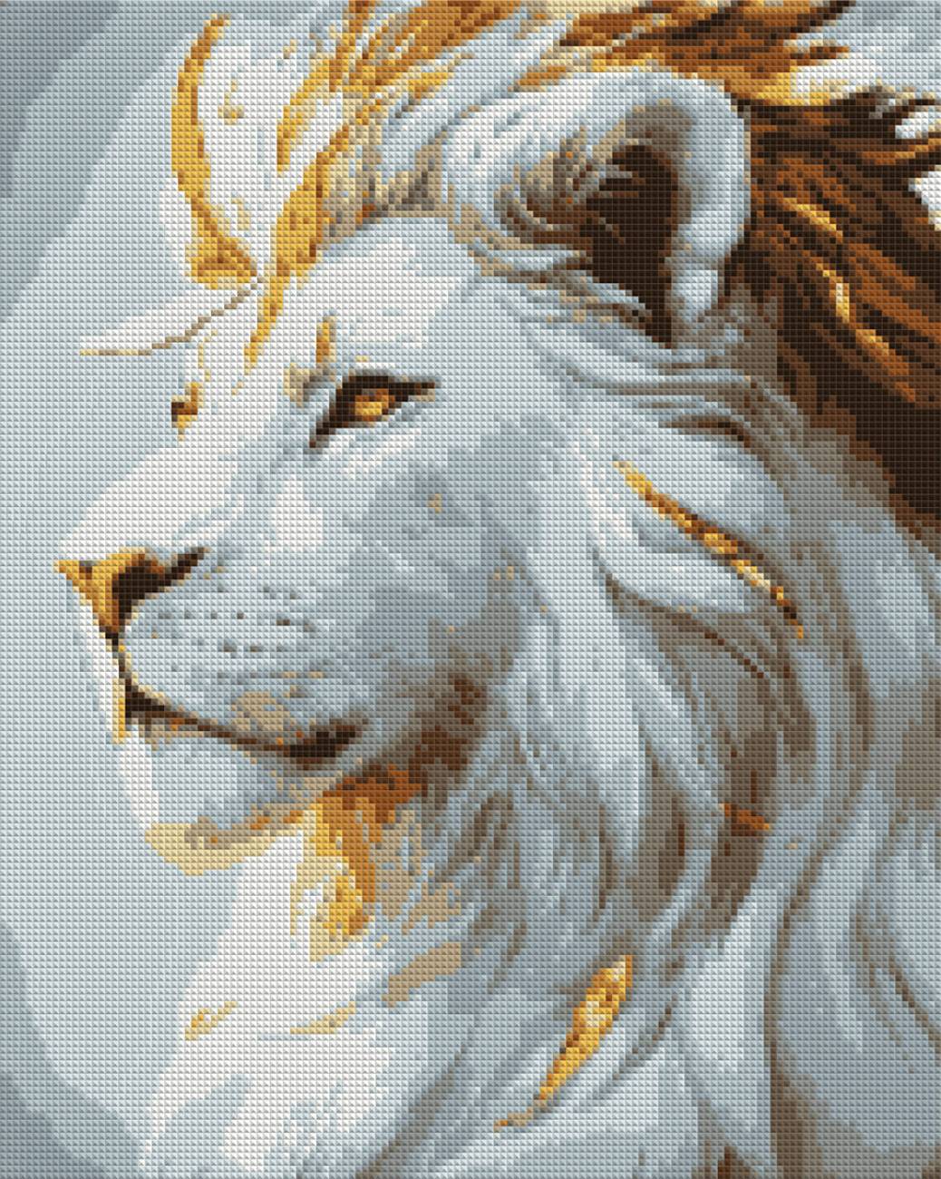 Алмазний живопис Santi Білий лев 40х50 см на підрамнику (956065) - Фото 1