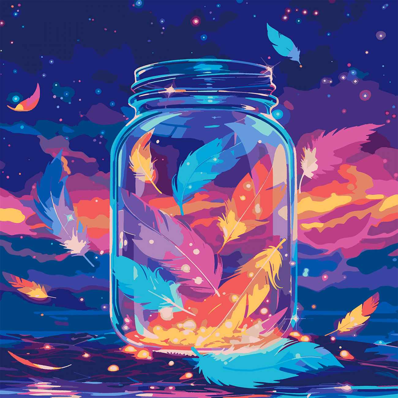 Купити Картина за номерами Santi Магічне пір'я 40х40 см LED підсвітка (956543) - Фото 1 Картина за номерами Santi Магічне пір'я 40х40 см LED підсвітка (956543) - Фото 1