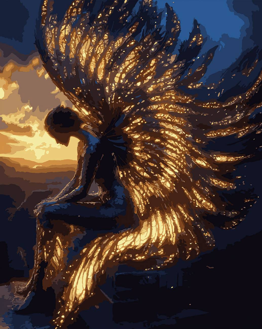 Картина за номерами Santi Янгол на світанку 40х50 см LED підсвітка (956654) - Фото 1