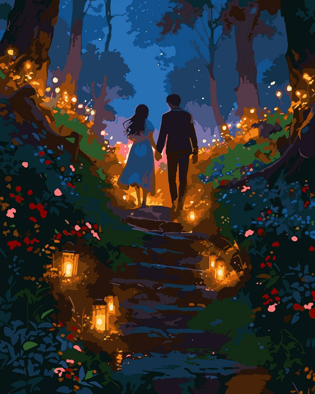 Картина по номерам Santi Романтическая прогулка 40х50 см LED подсветка (956660) - Фото 1