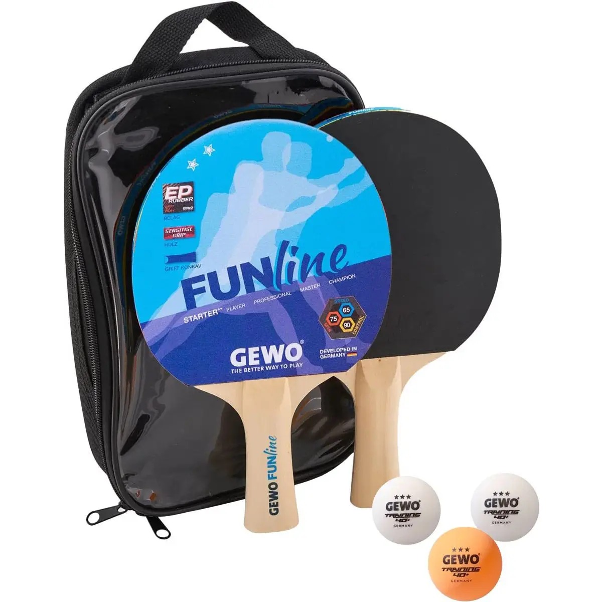 Набор для настольного тенниса Gewo Double-Fun 2 Bats 3 Balls (96960000) - Фото 1