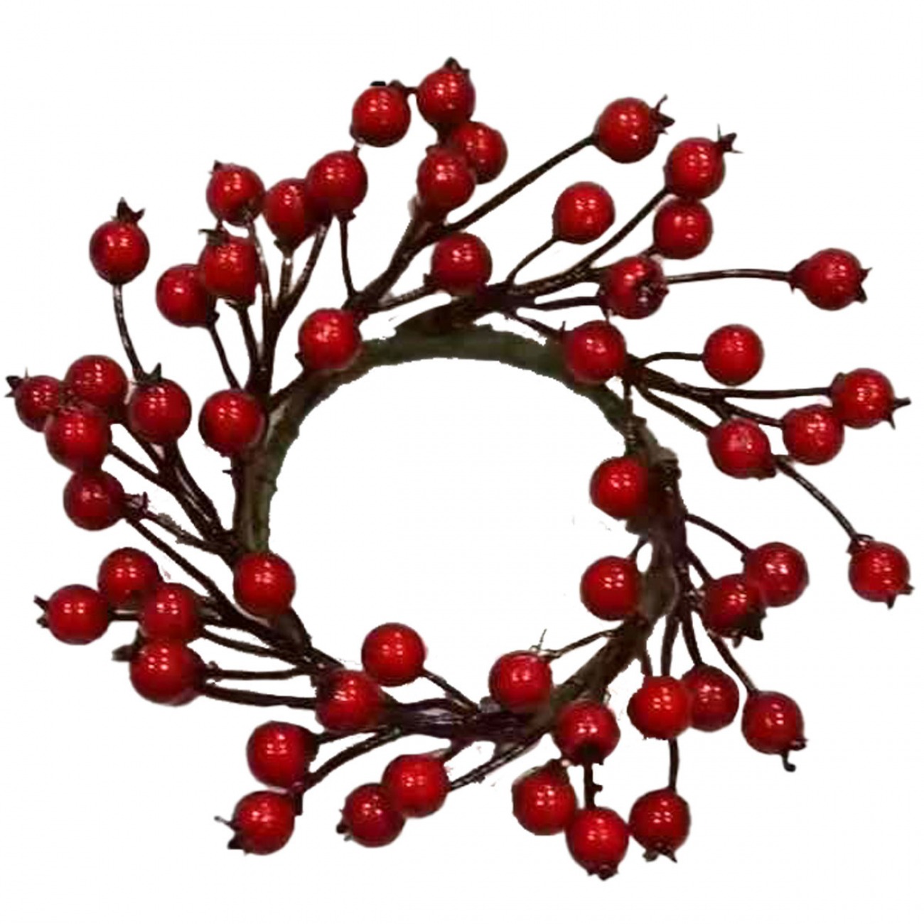 Венок декоративный ротанг YES! Fun Красные ягоды 7 см (975004) - Фото 1