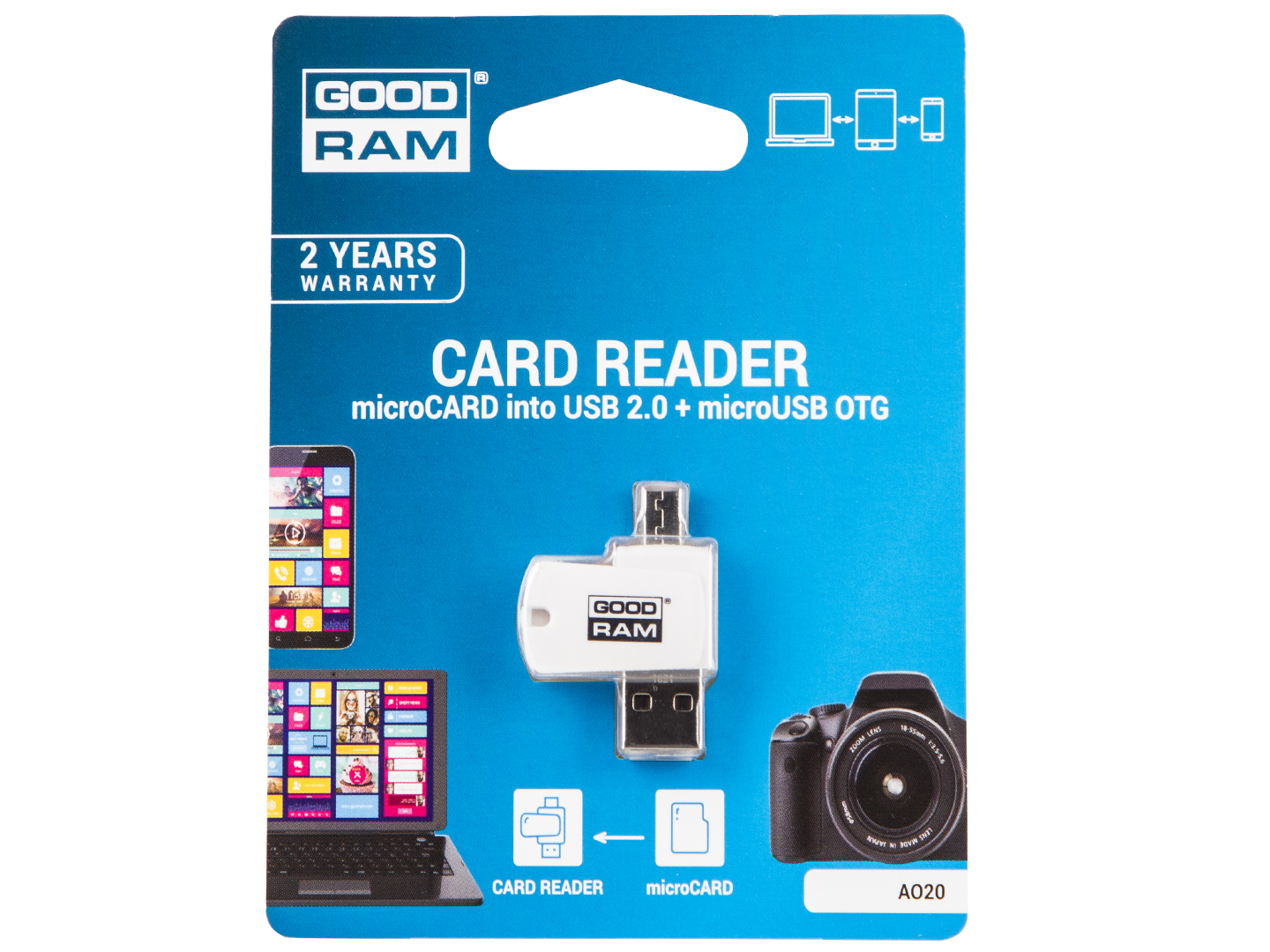 Кардридер Goodram USB microSD (AO20-MW01R11) - Фото 1