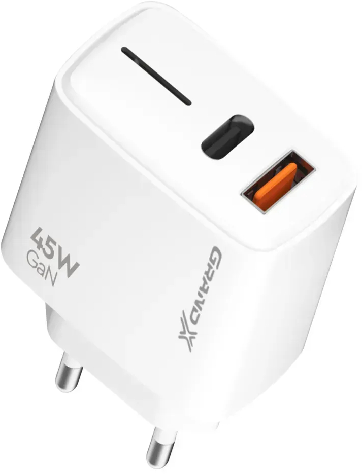 Сетевое зарядное устройство Grand-X CH-460W USB A+Type-C 45W Quick Charge QС3.0 (3000001626015) - Фото 1
