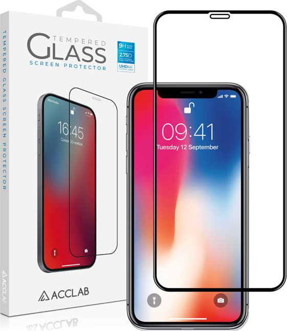 Защитное стекло для смартфона ACCLAB Full Glue for Apple iPhone 11 Pro/X/XS Black (1283126508189) - Фото 1
