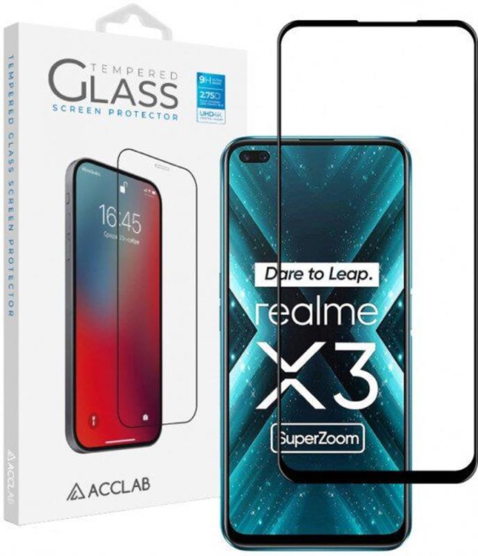 Защитное стекло для смартфона ACCLAB Full Glue for Realme X3 Black (1283126508462) - Фото 1