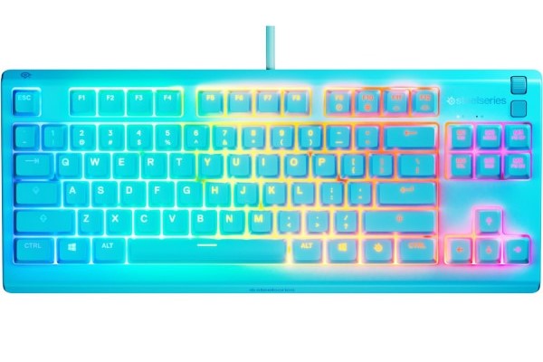 Клавиатура проводная игровая SteelSeries Apex 3 TKL UA Aqua (64933) - Фото 1