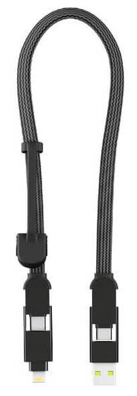 Кабель синхронізації даних Rolling Square 6in1, inCharge XL 30 см Black (XLS01R) - Фото 1
