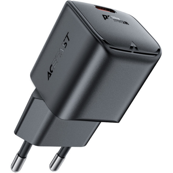 Сетевое зарядное устройство AceFast USB-C 20W Gan A73 mini Fast Charger Black (6974316282648) - Фото 1