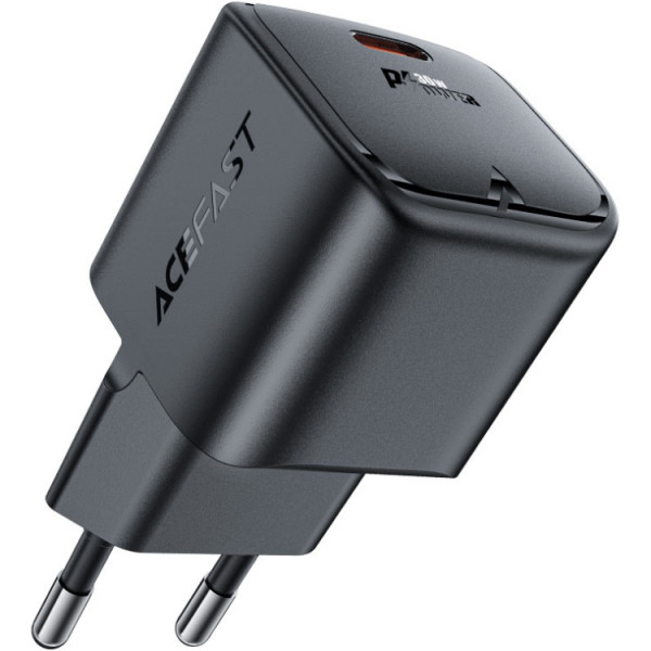 Сетевое зарядное устройство AceFast USB-C 30W Gan A77 mini Fast Charger Black (6974316282662) - Фото 1