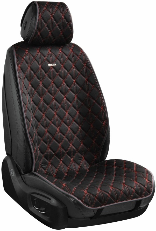Комплект накидок на сидіння автомобіля CarLife Nitro black-red (SC40114) - Фото 1