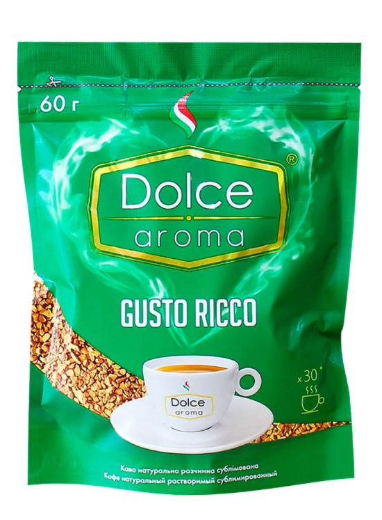 Кофе растворимый Dolce Aroma Gusto Ricco 60 г (4820093481434) - Фото 1