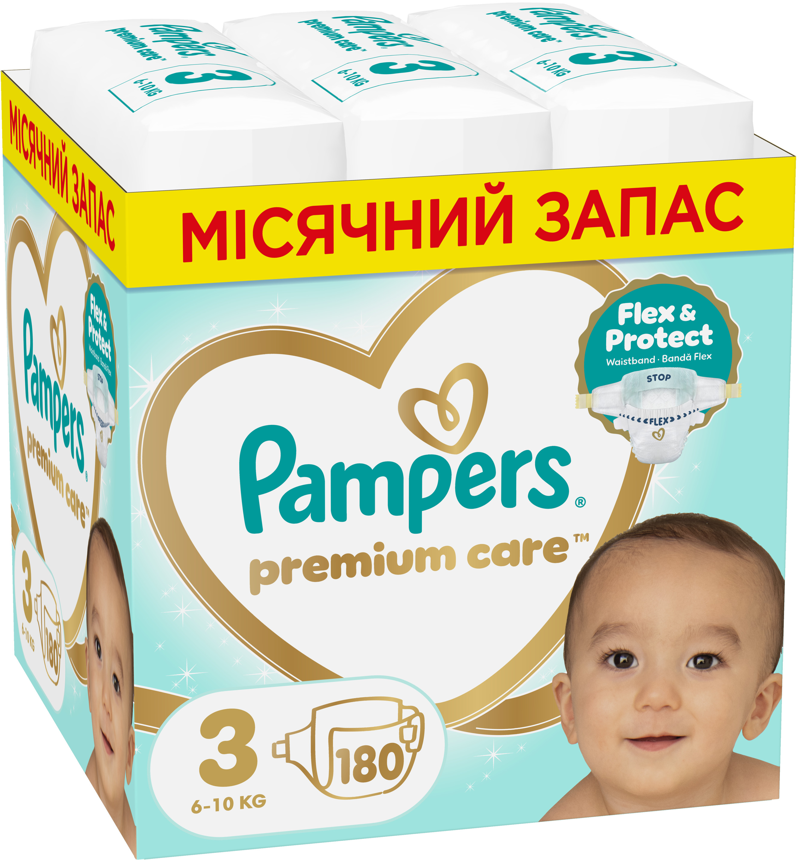 Одноразові підгузки Pampers Premium Care Розмір 3 (6-10 кг) 180 шт (80883548)