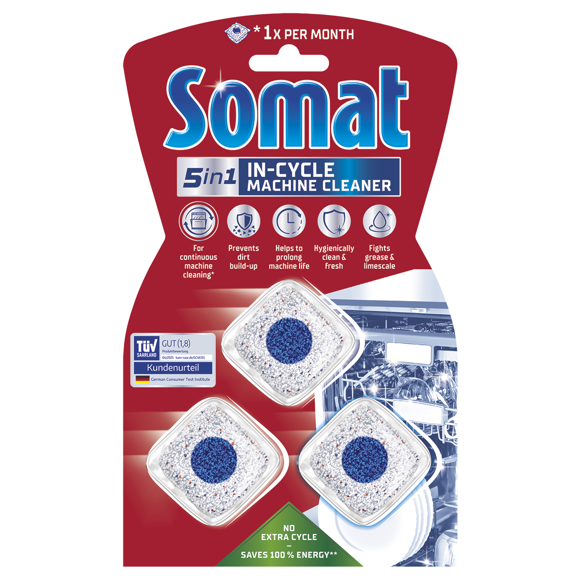 Засіб для чищення посудомийних машин Somat 3 таблетки, 60 гр